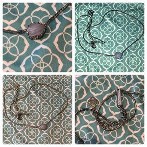 Kendra Scott Blue silver lace agate Mara necklace